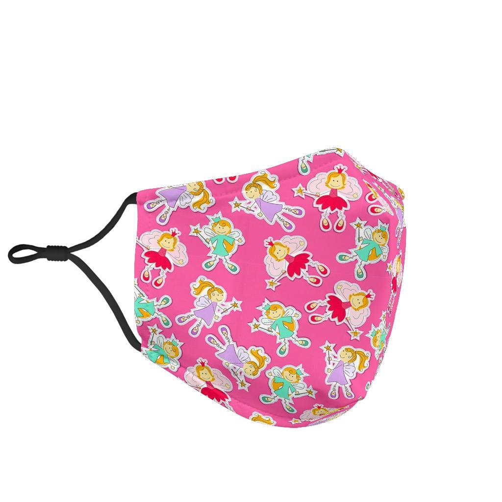 Pink Fairy Pattern Print Face Mask-grizzshop