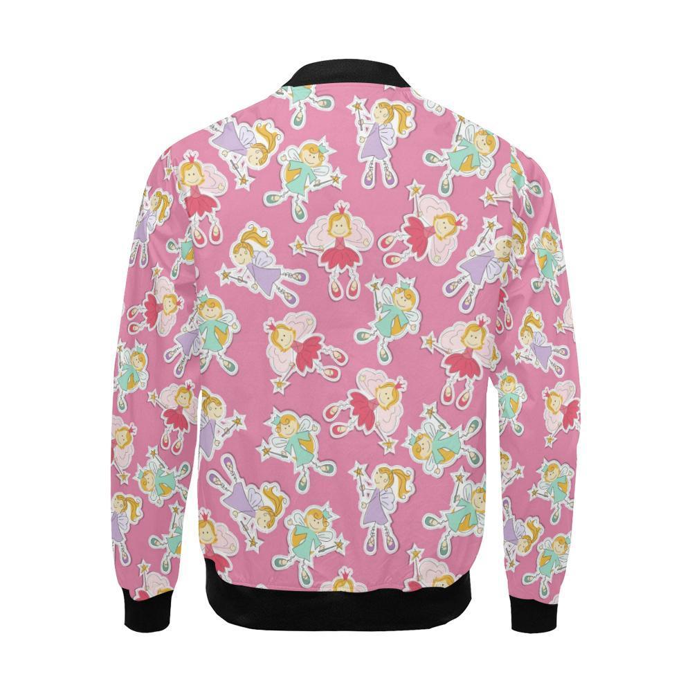 Pink Fairy Pattern Print Men's Bomber Jacket-grizzshop