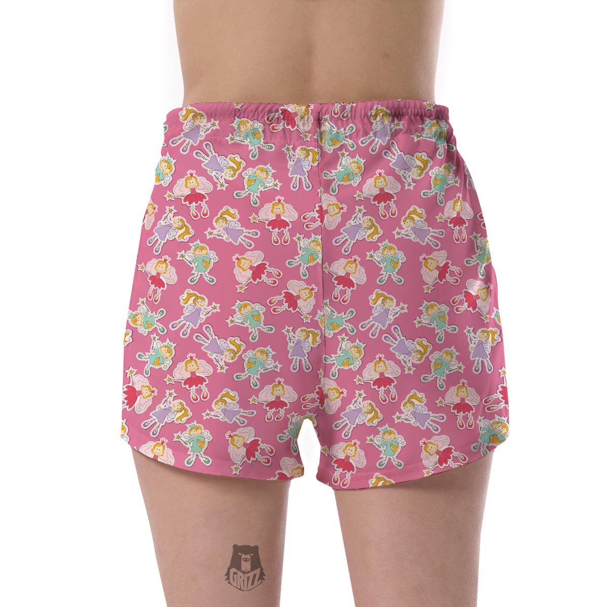 Pink Fairy Pattern Print Women's Shorts-grizzshop
