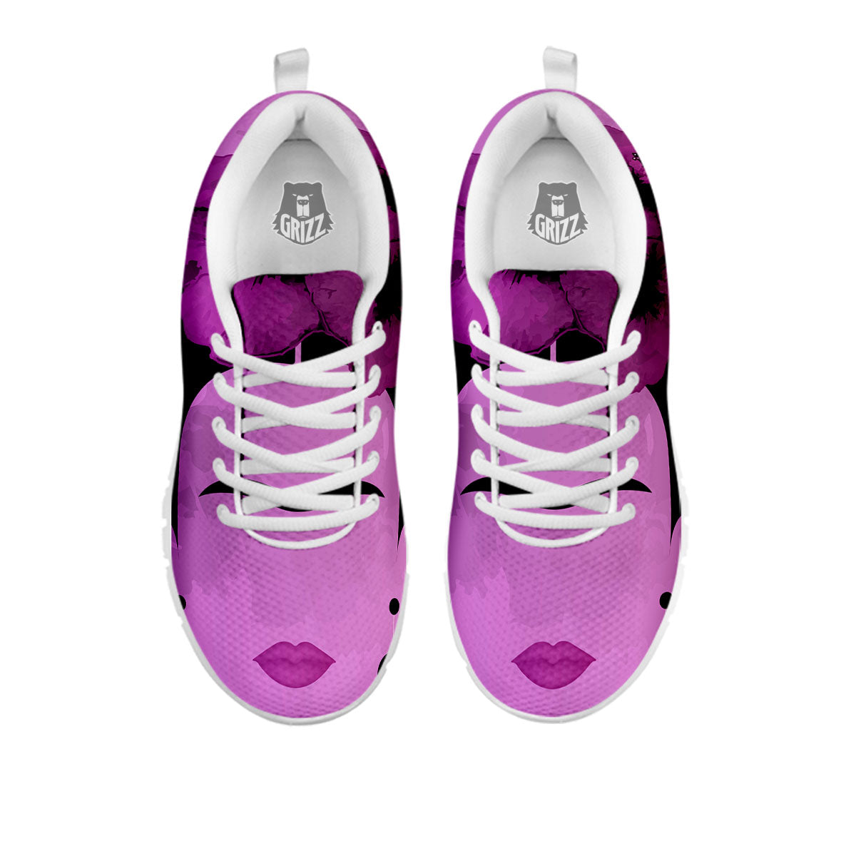 Pink Floral And Frida Kahlo Print White Sneaker-grizzshop
