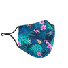 Pink Floral Tropical Palm Leaves Hawaiian Pattern Print Face Mask-grizzshop