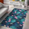 Pink Floral Tropical Palm Leaves Hawaiian Pattern Print Floor Mat-grizzshop