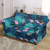 Pink Floral Tropical Palm Leaves Hawaiian Pattern Print Loveseat Cover-grizzshop