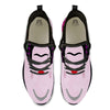 Pink Flower And Frida Kahlo Print Black Athletic Shoes-grizzshop