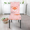 Pink Fox Pattern Print Chair Cover-grizzshop