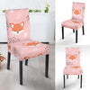 Pink Fox Pattern Print Chair Cover-grizzshop