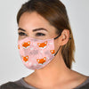 Pink Fox Pattern Print Face Mask-grizzshop