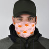 Pink Fox Pattern Print Face Mask-grizzshop