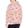 Pink Fox Pattern Print Men Pullover Hoodie-grizzshop