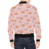 Pink Fox Pattern Print Men's Bomber Jacket-grizzshop