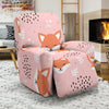 Pink Fox Pattern Print Recliner Cover-grizzshop