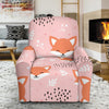 Pink Fox Pattern Print Recliner Cover-grizzshop