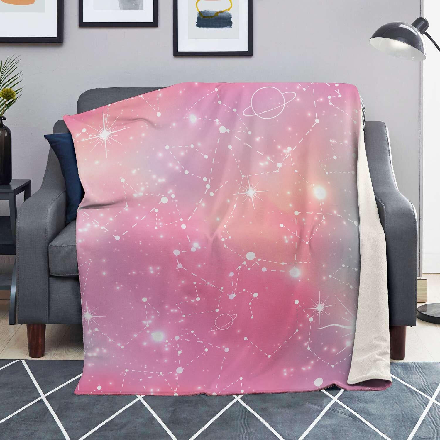 Pink Galaxy Stardust Blanket-grizzshop