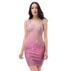 Pink Galaxy Stardust Bodycon Dress-grizzshop