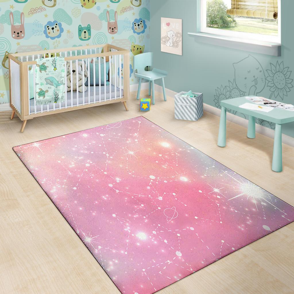 Pink Galaxy Stardust Floor Mat-grizzshop