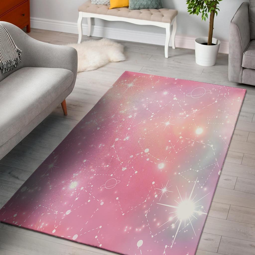 Pink Galaxy Stardust Floor Mat-grizzshop