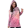 Pink Galaxy Stardust Hoodie Dress-grizzshop