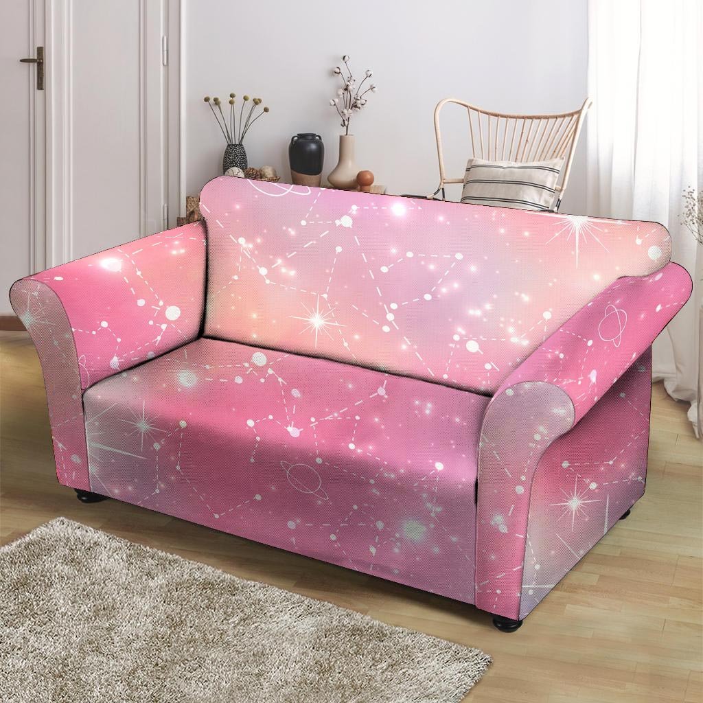 Pink Galaxy Stardust Loveseat Cover-grizzshop