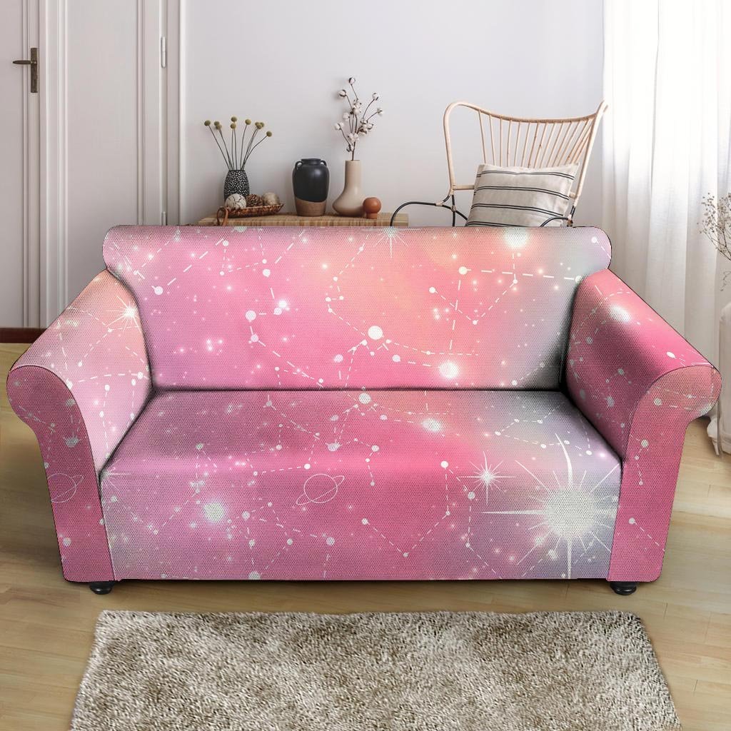 Pink Galaxy Stardust Loveseat Cover-grizzshop