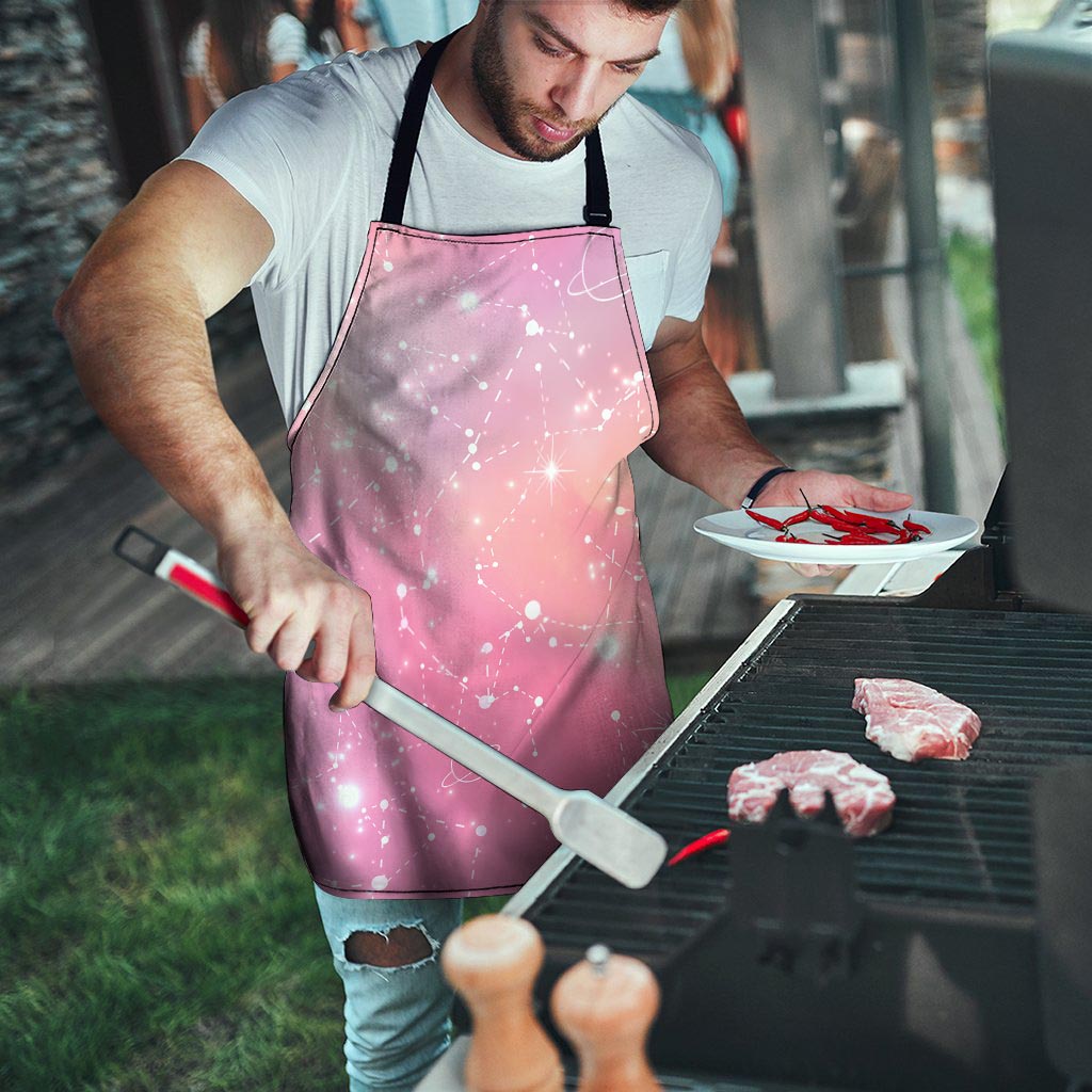 Pink Galaxy Stardust Men's Apron-grizzshop