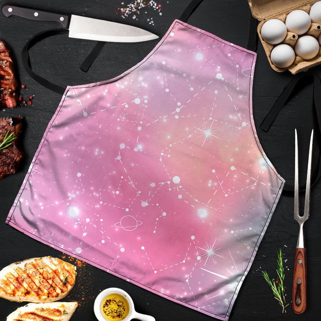 Pink Galaxy Stardust Men's Apron-grizzshop