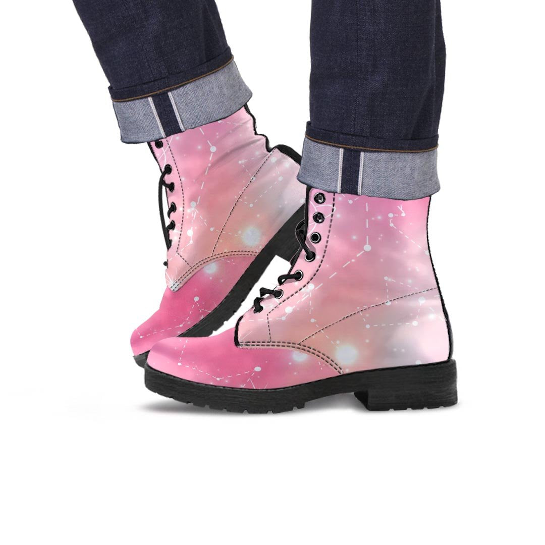 Pink Galaxy Stardust Men's Boots-grizzshop