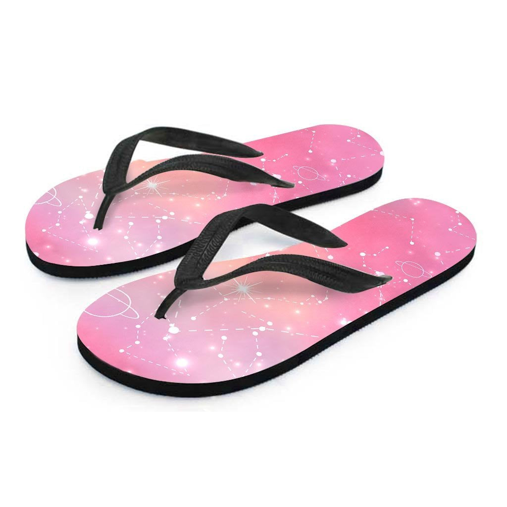 Pink Galaxy Stardust Men's Flip Flops-grizzshop