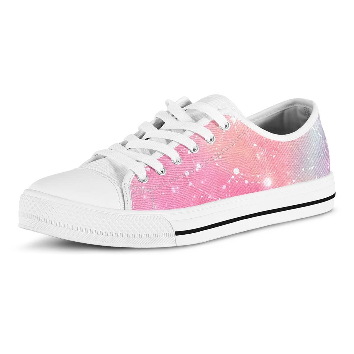 Pink Galaxy Stardust Men's Low Top Shoes-grizzshop