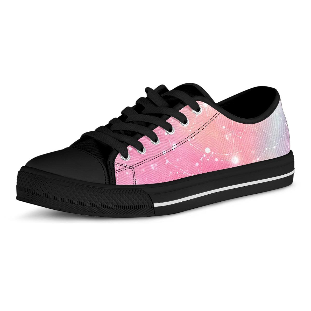 Pink Galaxy Stardust Men's Low Top Shoes-grizzshop