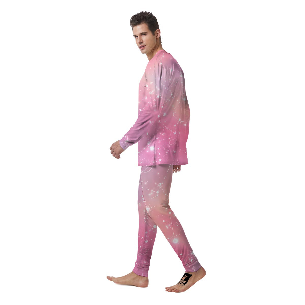 Pink Galaxy Stardust Men's Pajamas-grizzshop