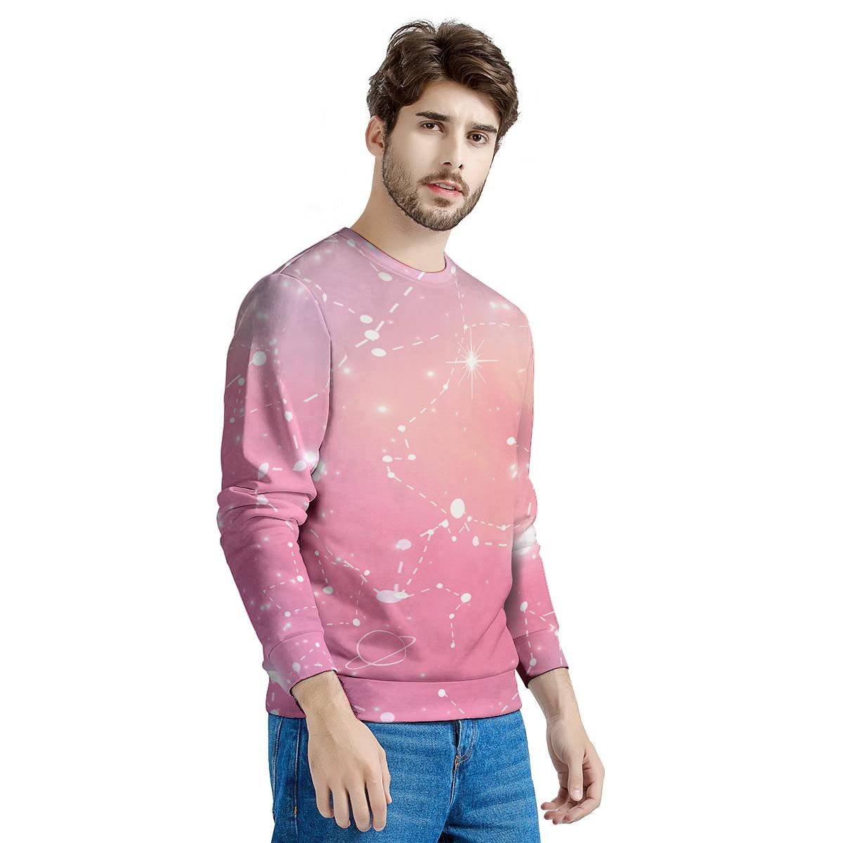 Pink Galaxy Stardust Men's Sweatshirt-grizzshop