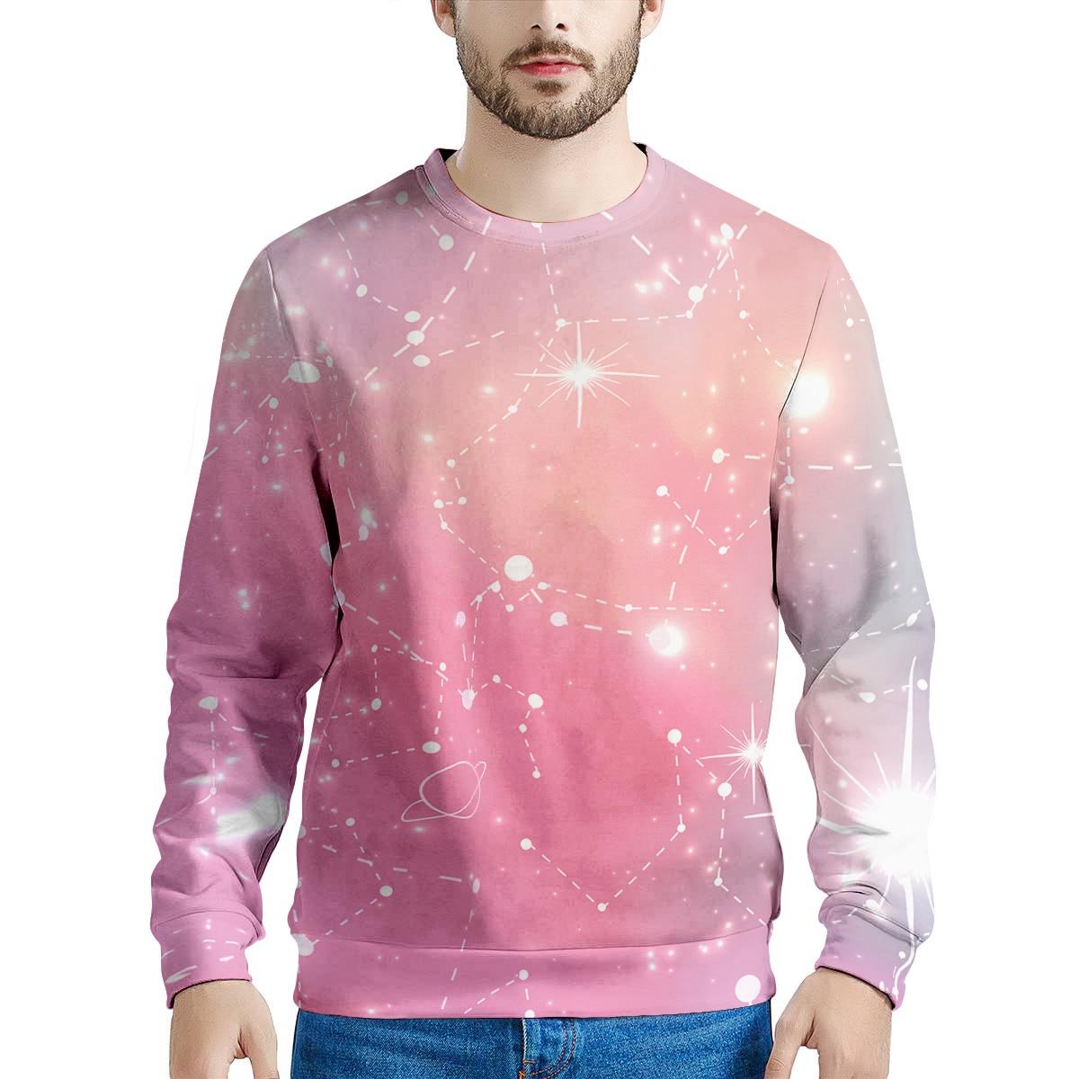 Pink Galaxy Stardust Men's Sweatshirt-grizzshop