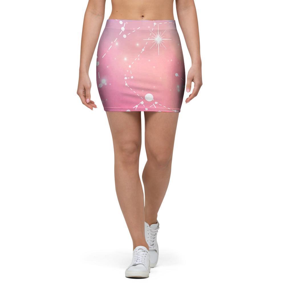 Pink Galaxy Stardust Mini Skirt-grizzshop