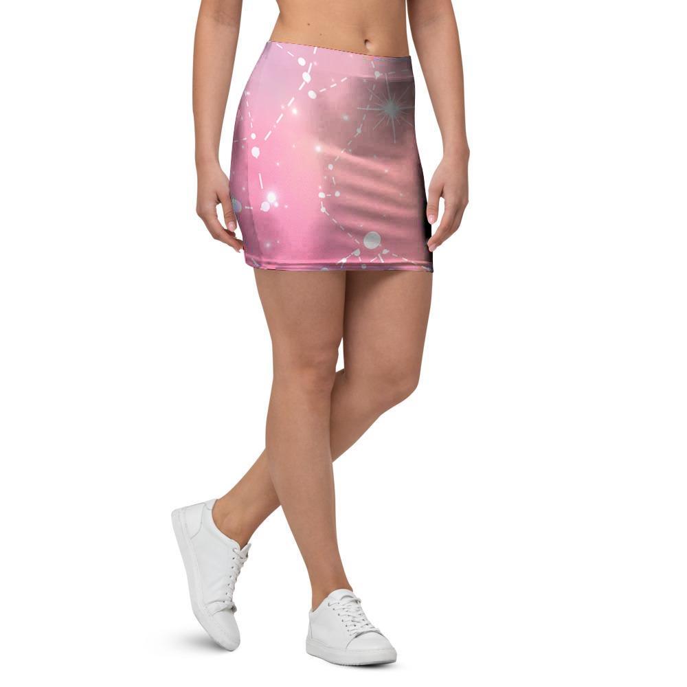 Pink Galaxy Stardust Mini Skirt-grizzshop