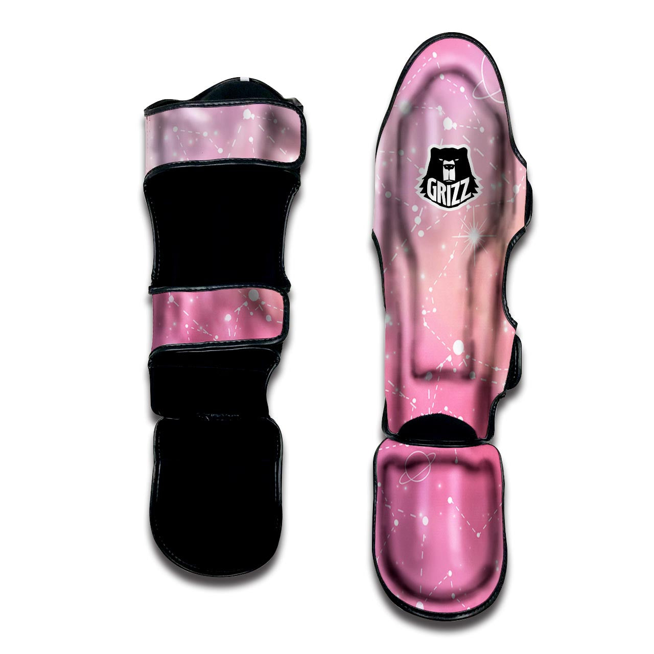 Pink Galaxy Stardust Muay Thai Shin Guard-grizzshop