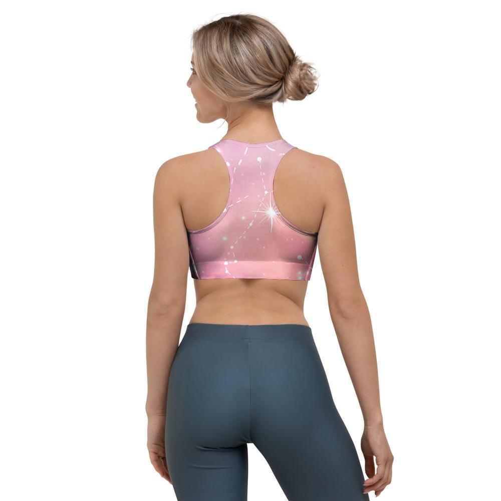 Pink Galaxy Stardust Sports Bra-grizzshop