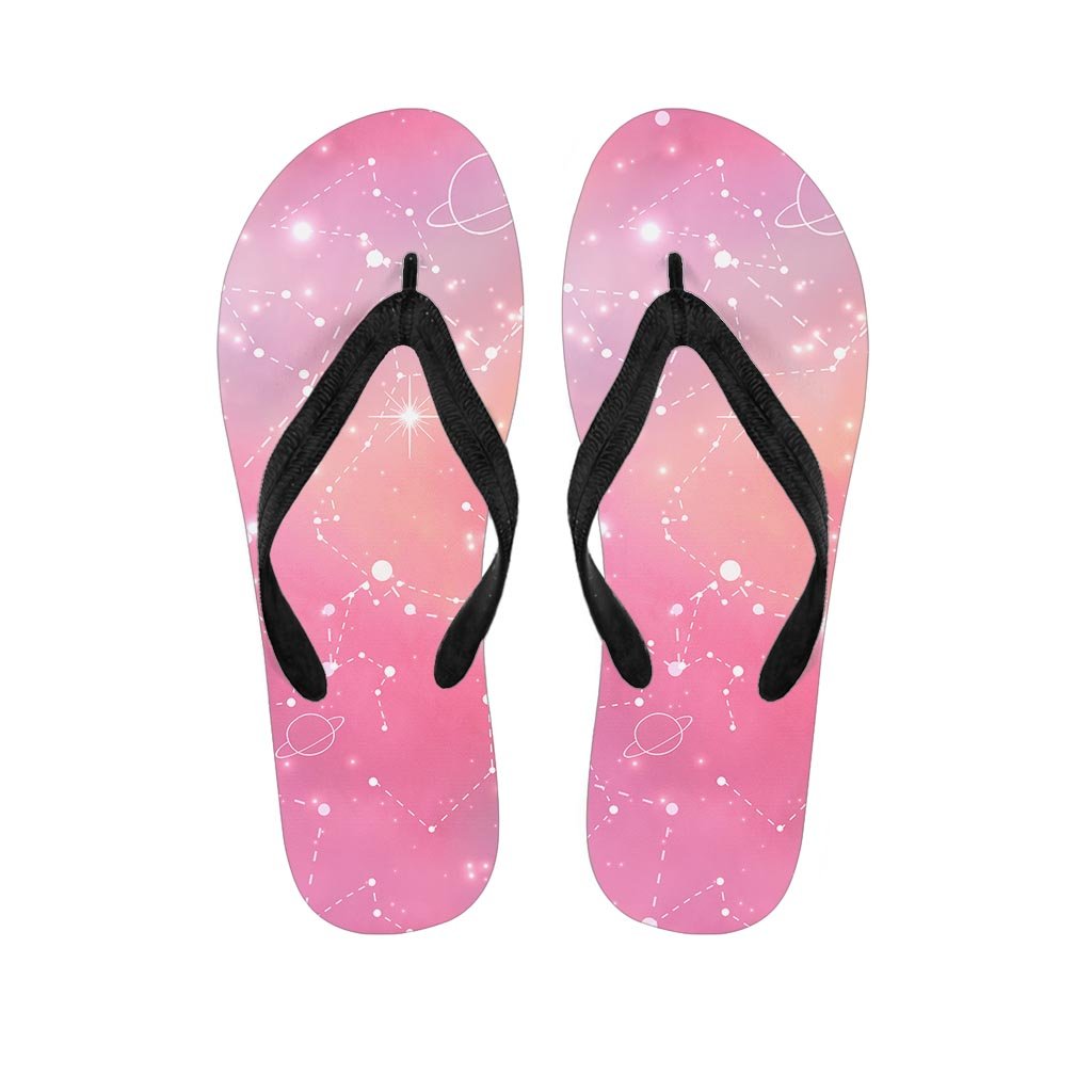 Pink Galaxy Stardust Women's Flip Flops-grizzshop