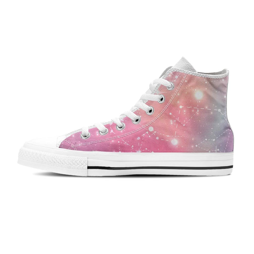 Pink Galaxy Stardust Women's High Top Shoes-grizzshop