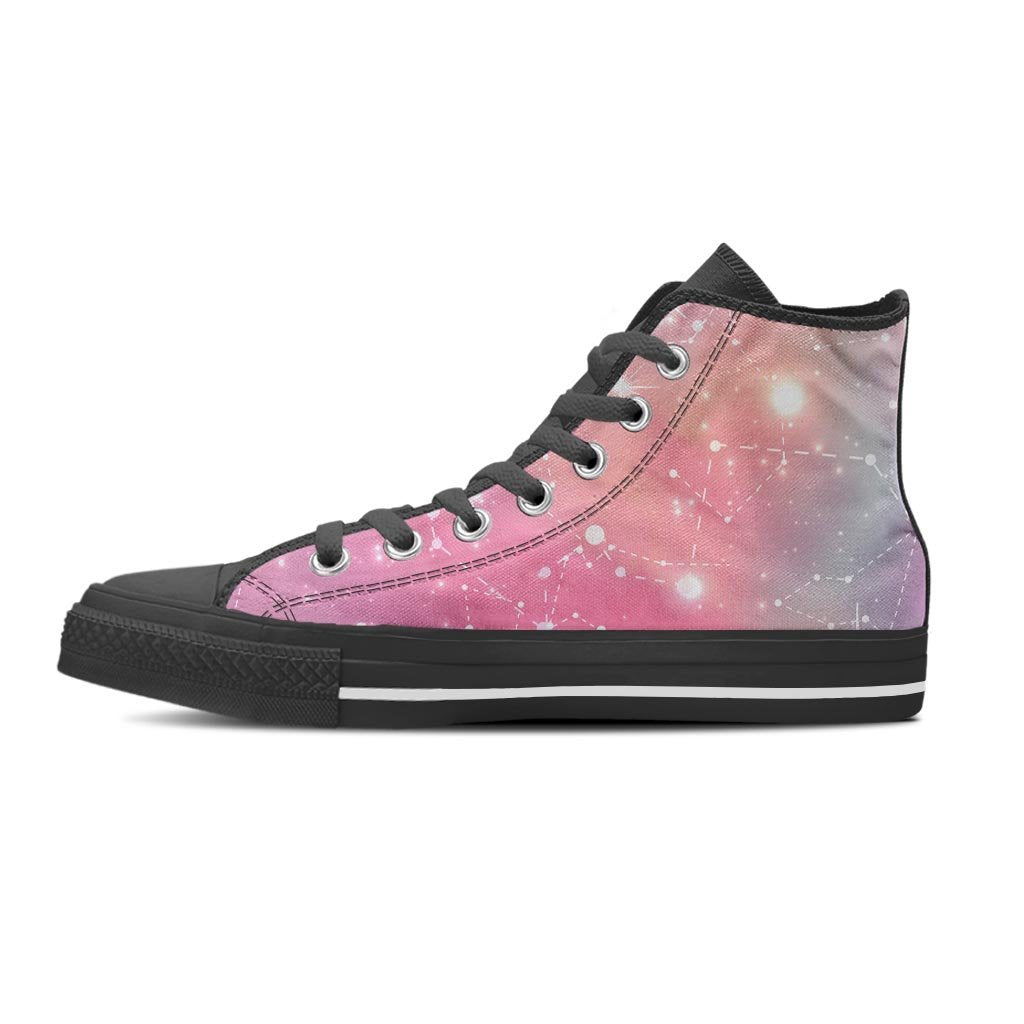 Pink Galaxy Stardust Women's High Top Shoes-grizzshop