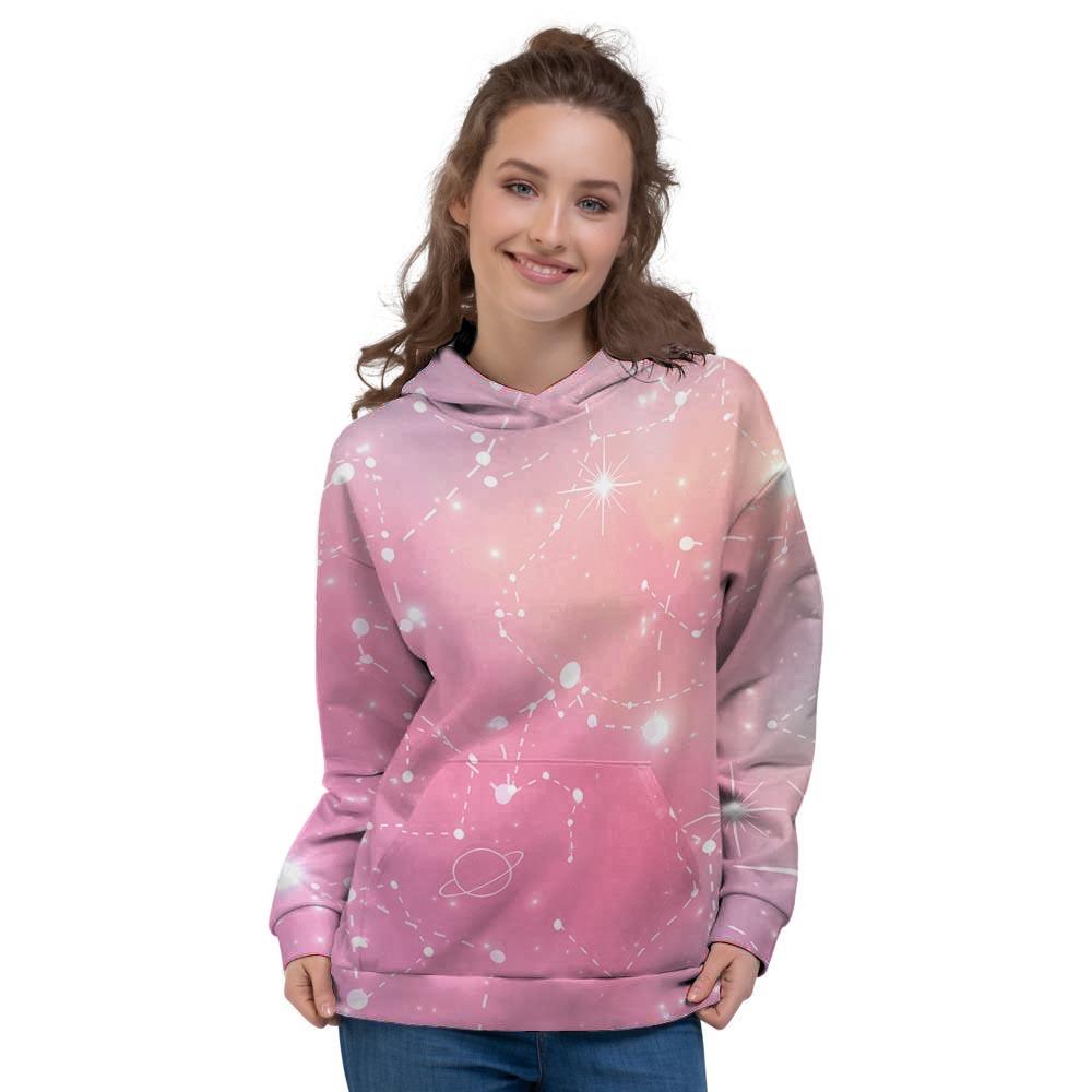 Pink Galaxy Stardust Women's Hoodie-grizzshop