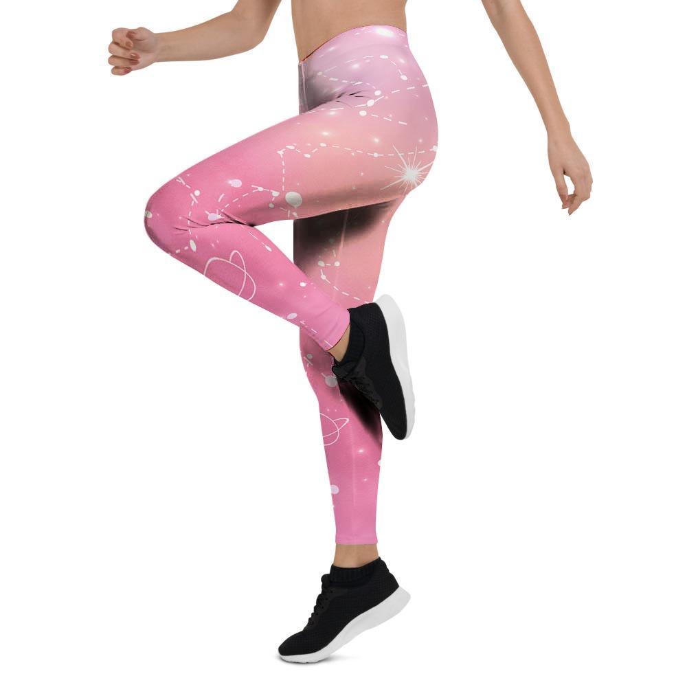 Pink Galaxy Stardust Women's Leggings-grizzshop