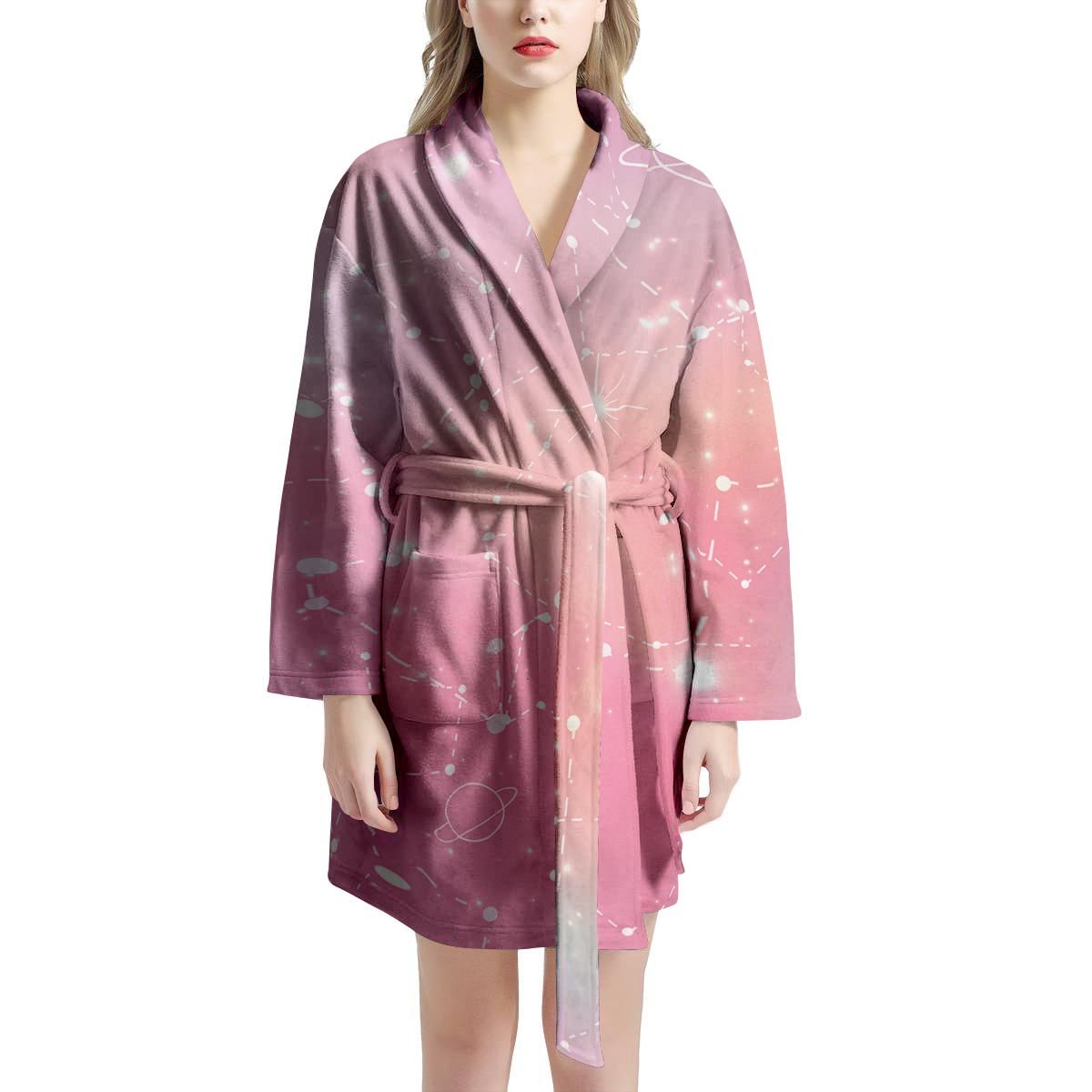 Pink Galaxy Stardust Women's Robe-grizzshop