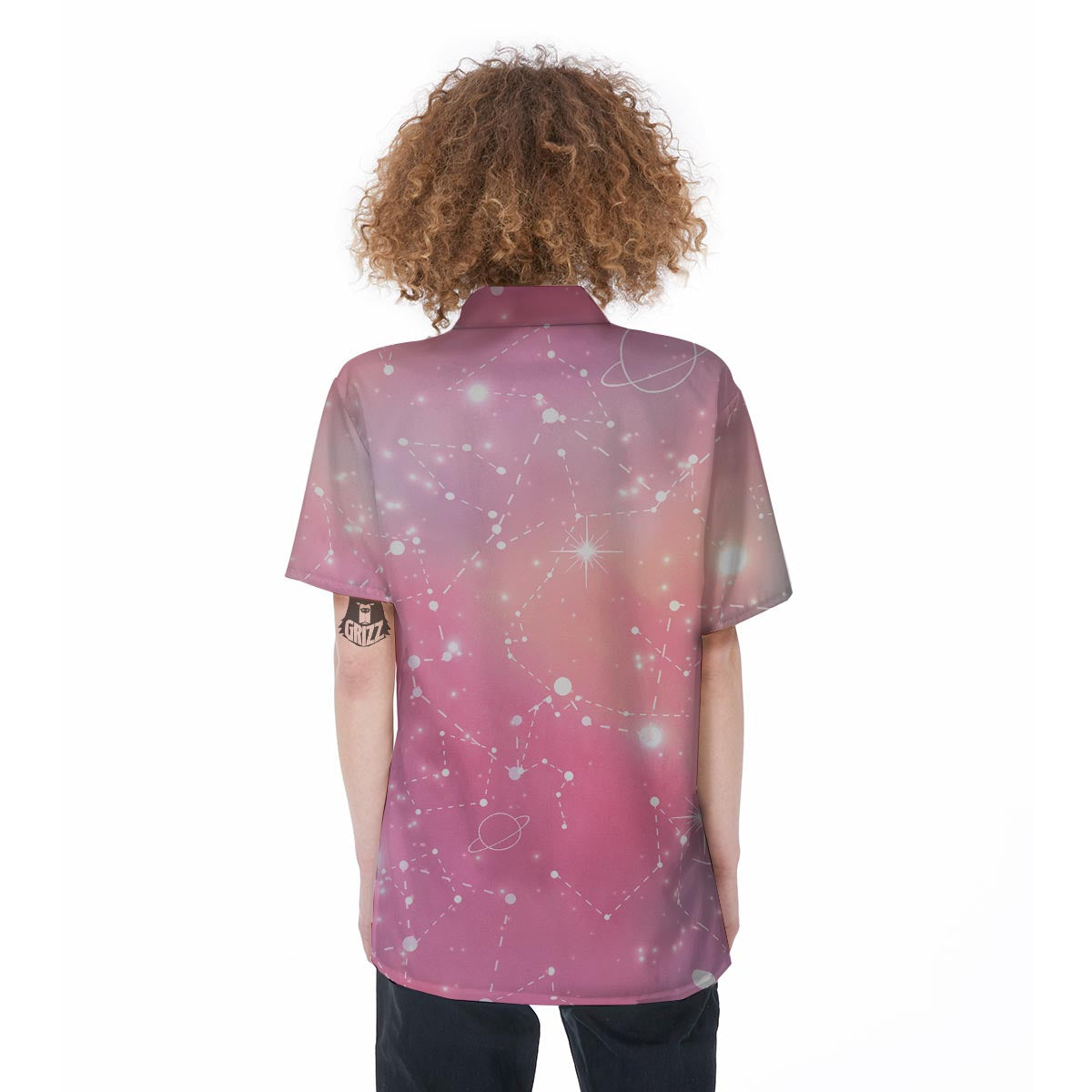 Pink Galaxy Stardust Women's Short Sleeve Shirts-grizzshop