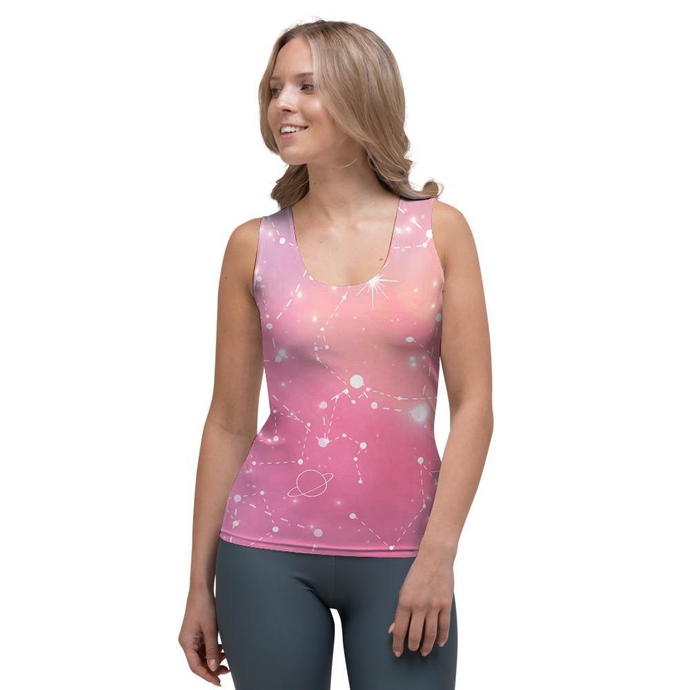 Pink Galaxy Stardust Women's Tank Top-grizzshop