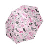 Pink Girly Mermaid Teal Scales Pattern Print Foldable Umbrella-grizzshop