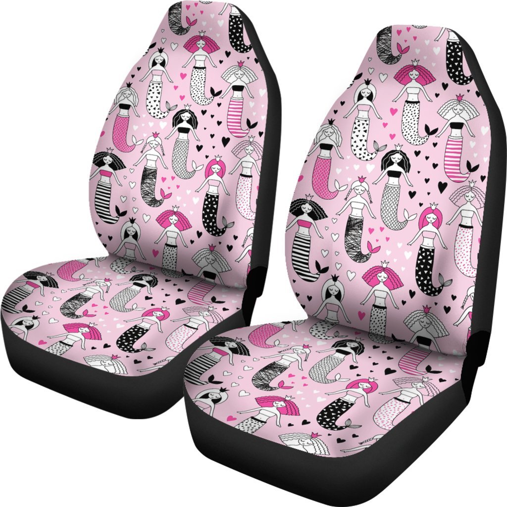 Pink Girly Mermaid Teal Scales Universal Fit Car Seat Cover-grizzshop