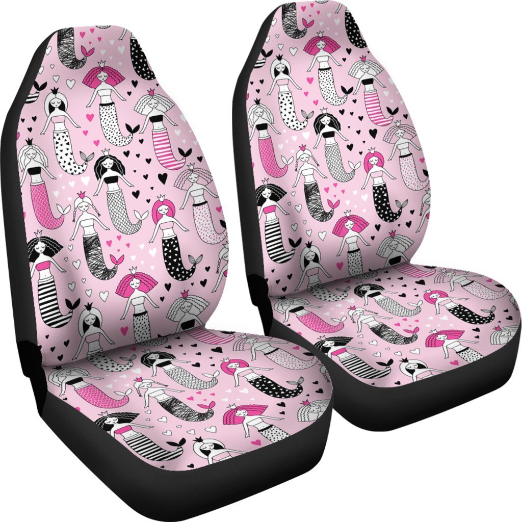 Pink Girly Mermaid Teal Scales Universal Fit Car Seat Cover-grizzshop