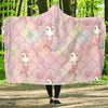 Pink Girly Mermaid Unicon Teal Scales Hooded Blanket-grizzshop