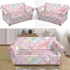 Pink Girly Mermaid Unicon Teal Scales Loveseat Cover-grizzshop