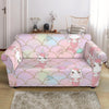 Pink Girly Mermaid Unicon Teal Scales Loveseat Cover-grizzshop